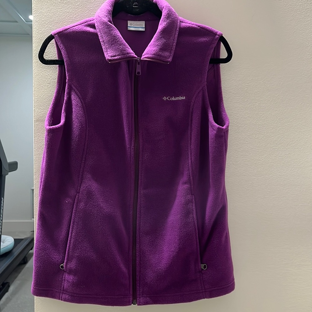 Columbia purple fleece vest. Like new. Size large.